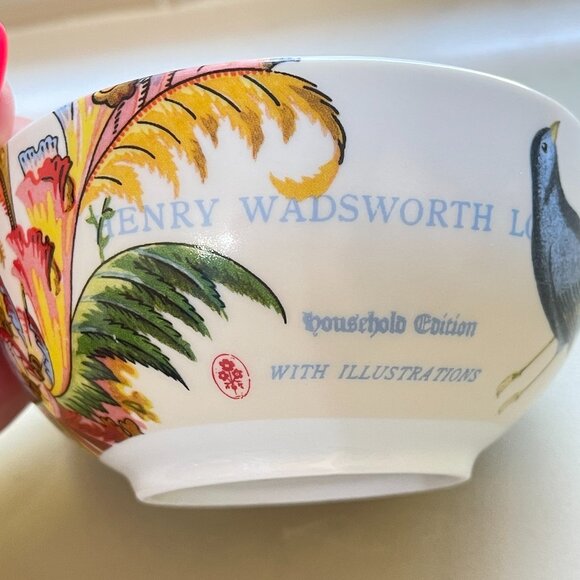 New Fringe Studio Mug Cup Yellow Rose Blue Butterfly Bird Barnes & Noble - Picture 5 of 8